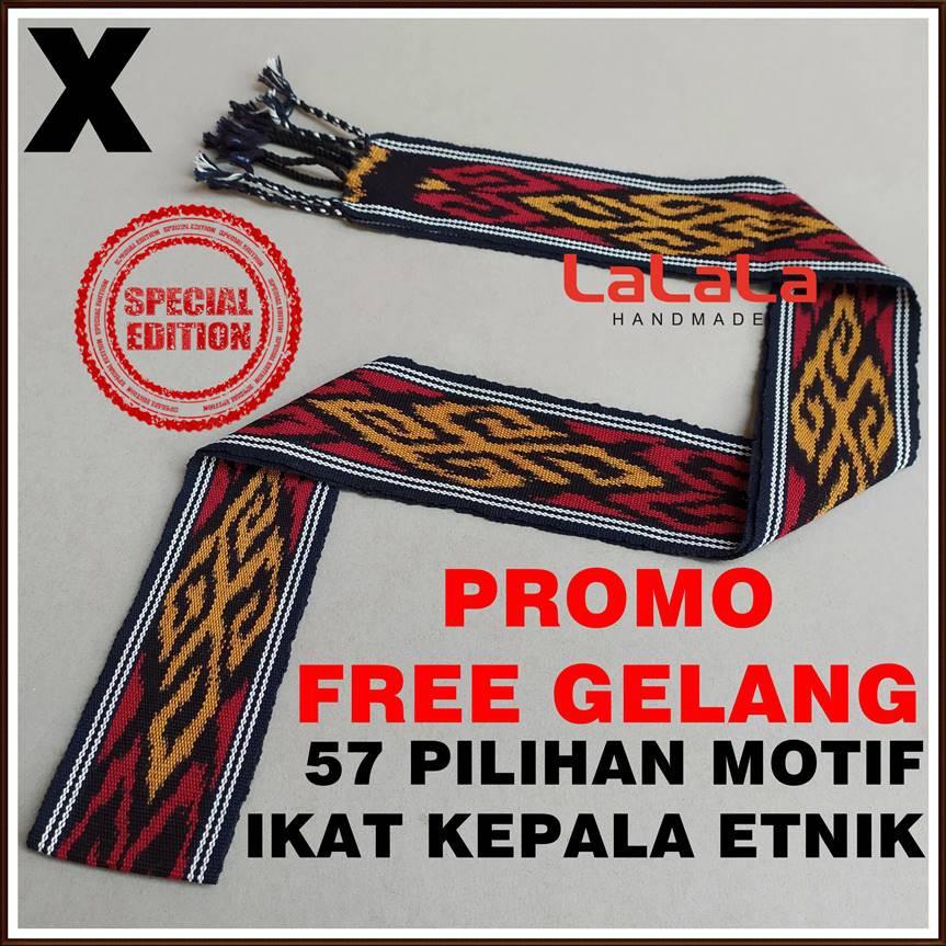Ikat Kepala Tenun Etnik Motif Dayak Kalimantan Toraja Sumba Lombok Kain PROMO TERMURAH-7