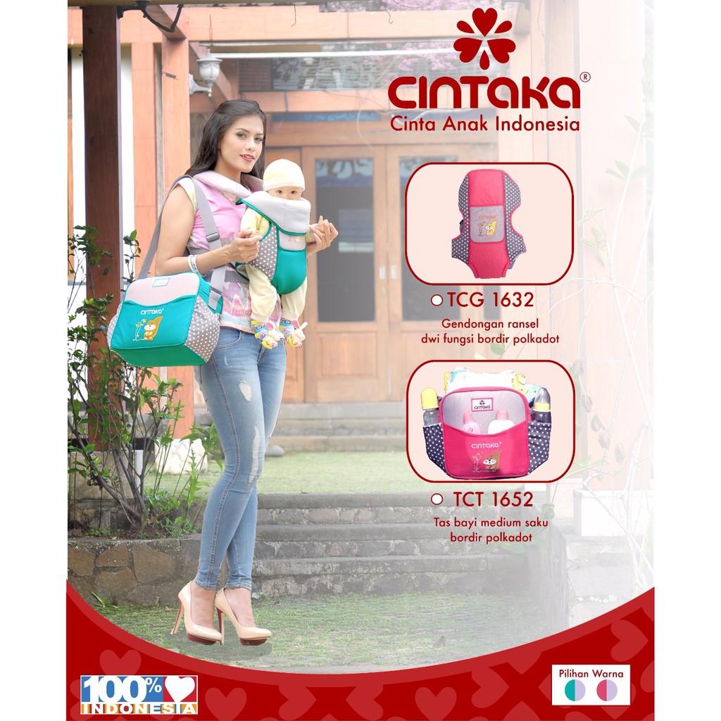 Tas Bayi Medium Saku Bordir Polkadot Cintaka TCT1652 TCT 1652 BY-05 BY 05