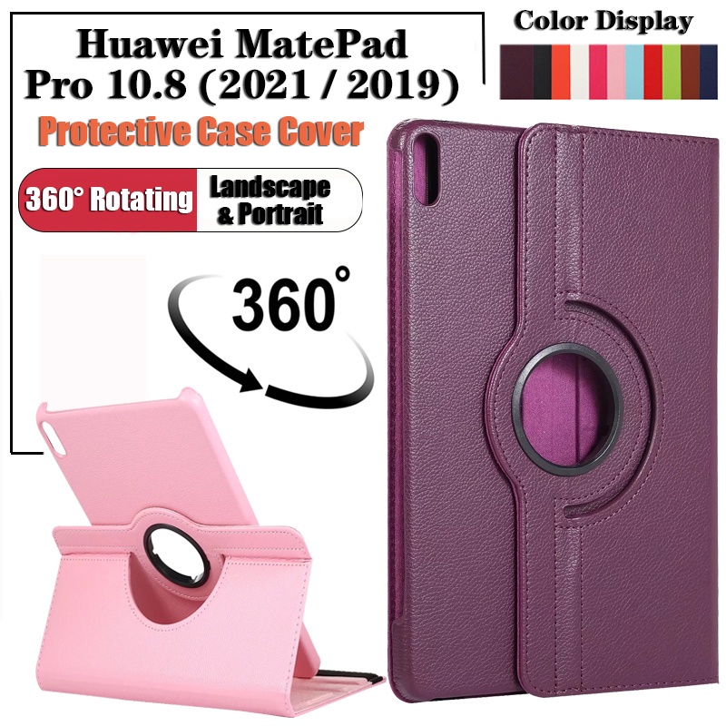 Tablet Protection Casing For Huawei MatePad Pro 10.8 (2021 / 2019) 5G MRR-W29 MRX-AL09 MRX-AL19 MRX-W09 MRX-W19 Fashion 360° Rotating Stand Case Penutup Kulit Flip Shockproof