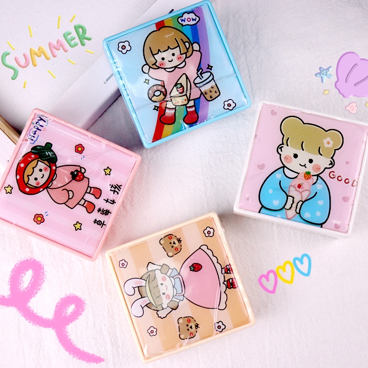 kotak soflen strawberry + kotak softlens CUTE KARAKTER lensa kontak softlens case ANEKA VARIAN