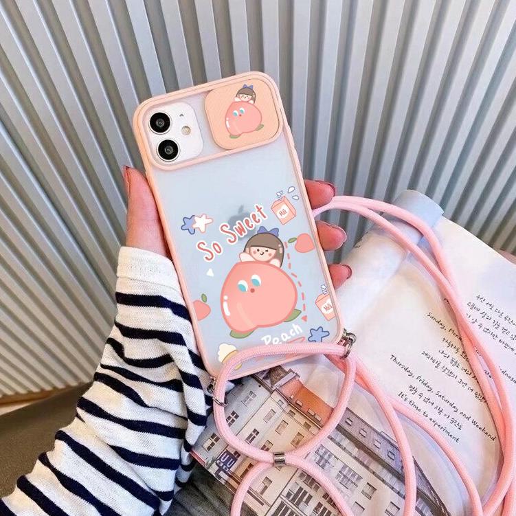 LANGSUNG ATC.. Case Slide Kamera + Tali [KG01] Oppo A76 A96 A36 - Slide Case Motif Lucu - Case Grati