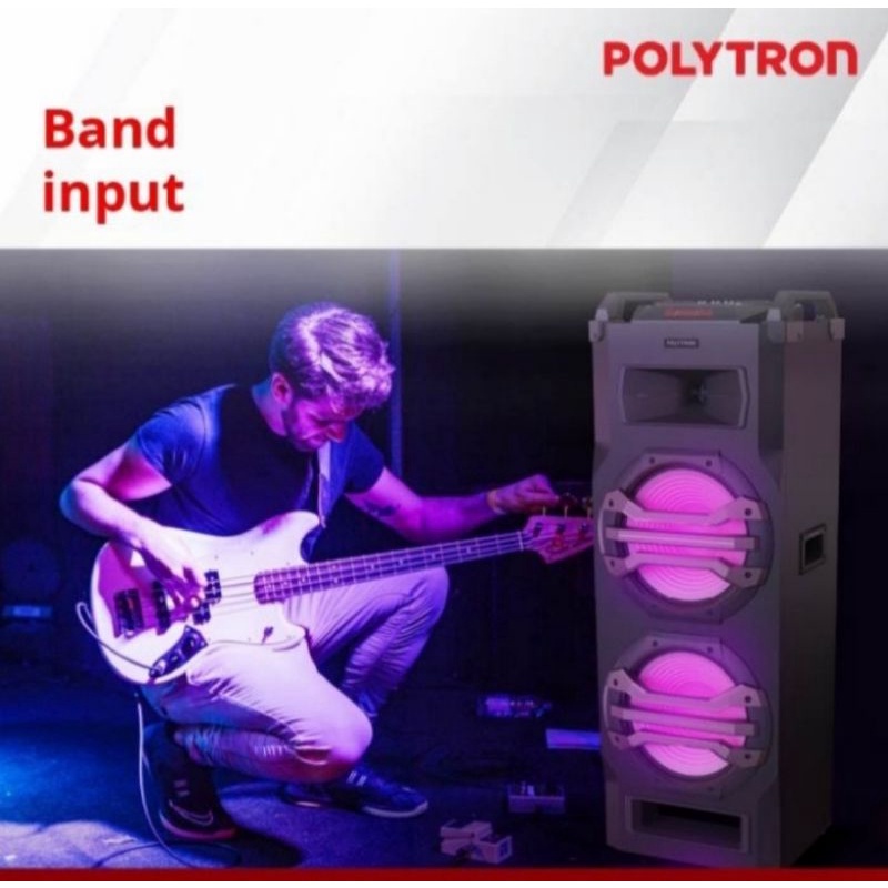 SPEAKER POLYTRON PORTABLE PTS-12KF25 BLUETOOTH + FREE WIRELESS MIC 2 PC