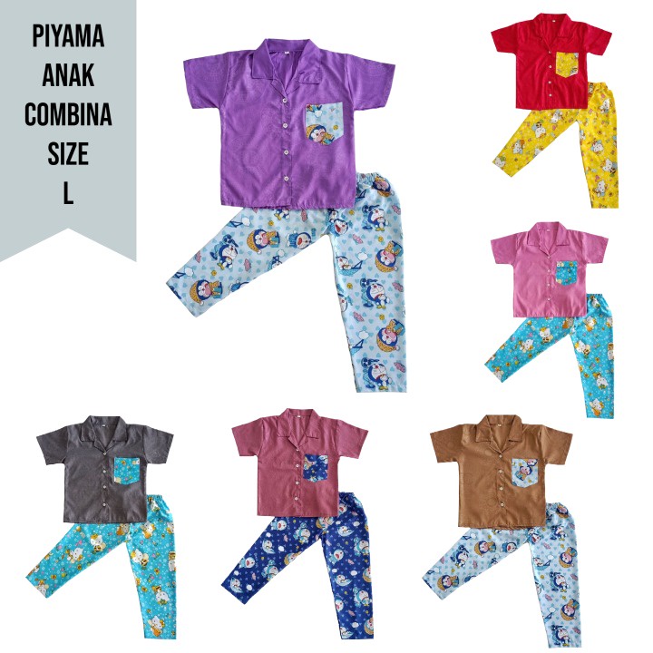 IZANY Piyama Anak Size S / L / 8 Embos Combina Banyak Motif ( bukan merk IZANY )