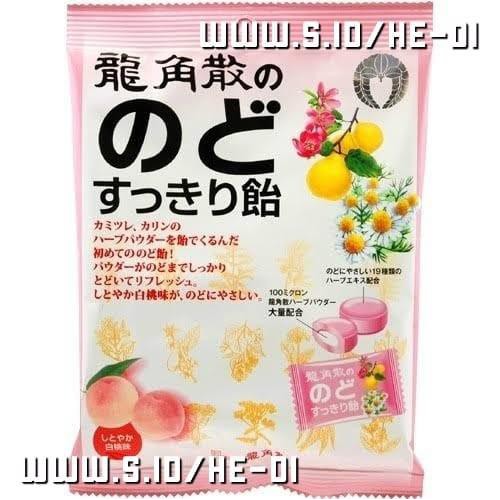 

RYUKAKUSAN THROAT REFRESHING HERBAL CANDY//PERMEN RYUKAKUSAN - PEACH