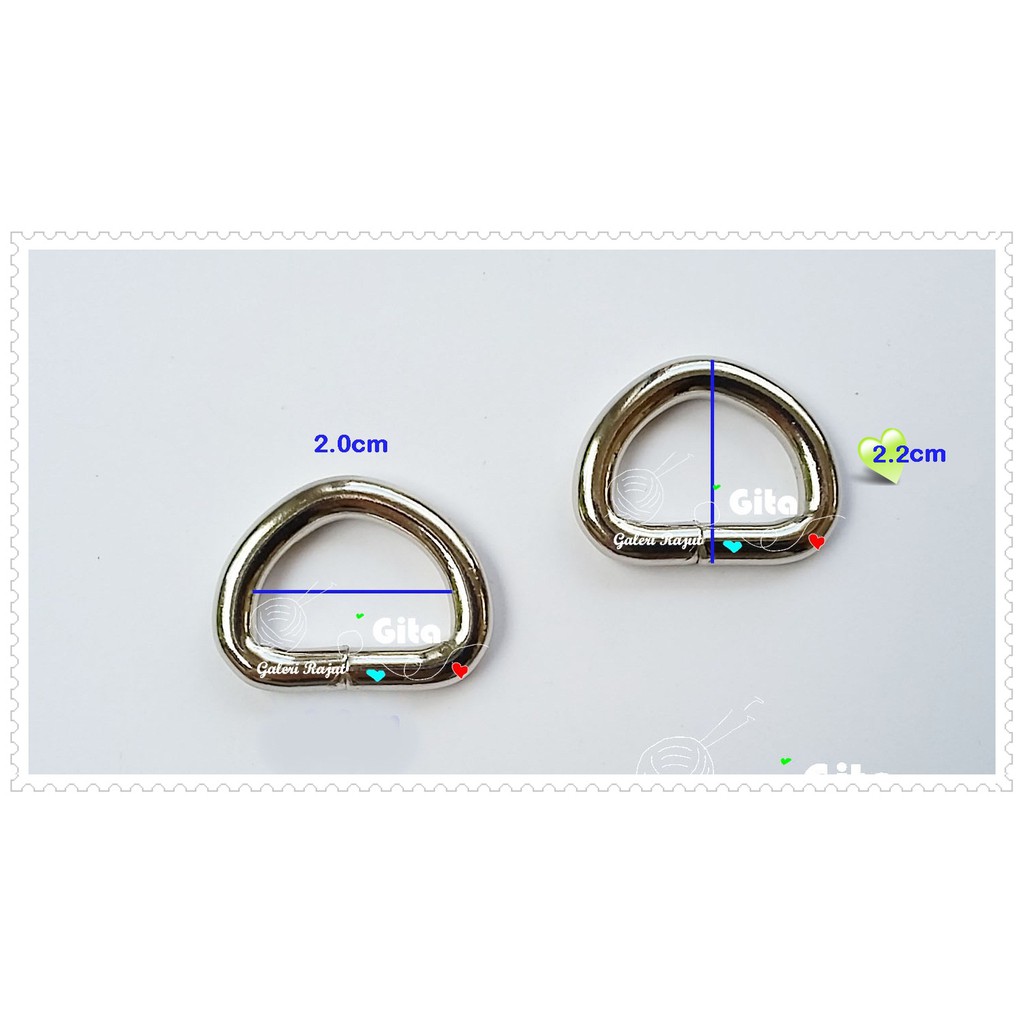 (2pcs) Ring D 2.0cm Pendek Tebal