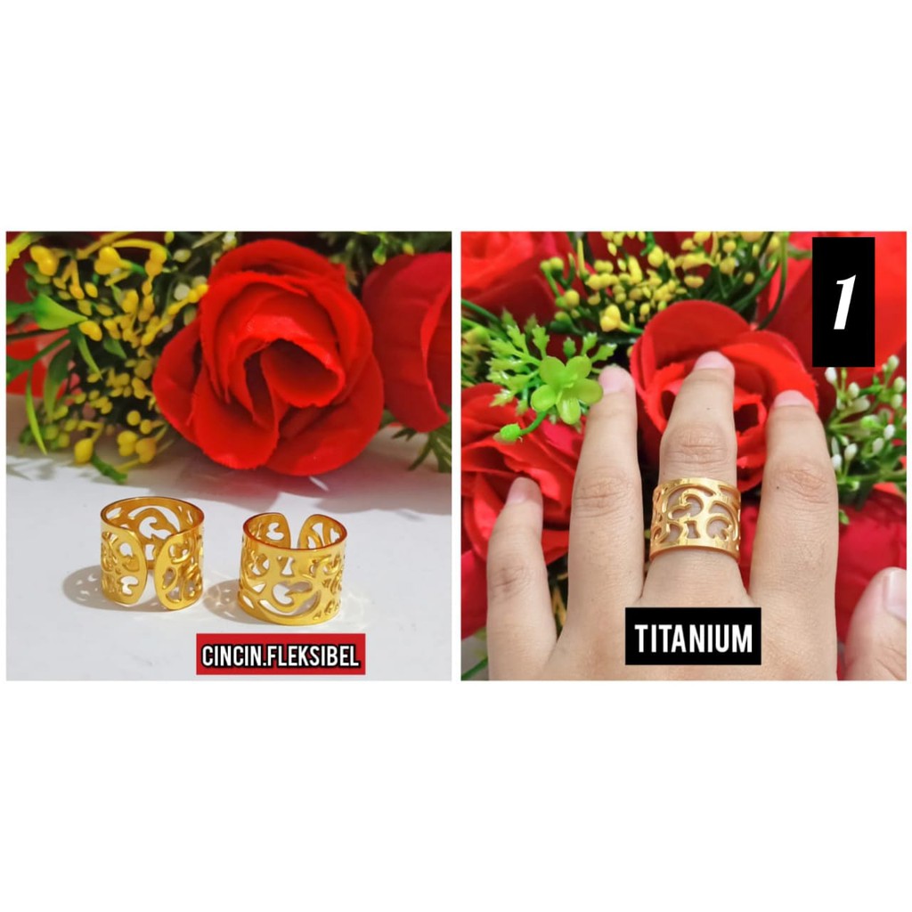 Cincin motif Fleksibel Titanium Stainless Steell (COD)