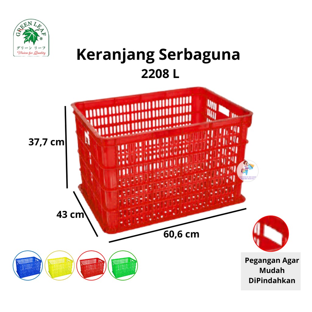 Container Keranjang Industri Serbaguna 2208 L Green Leaf GOJEK/GRAB