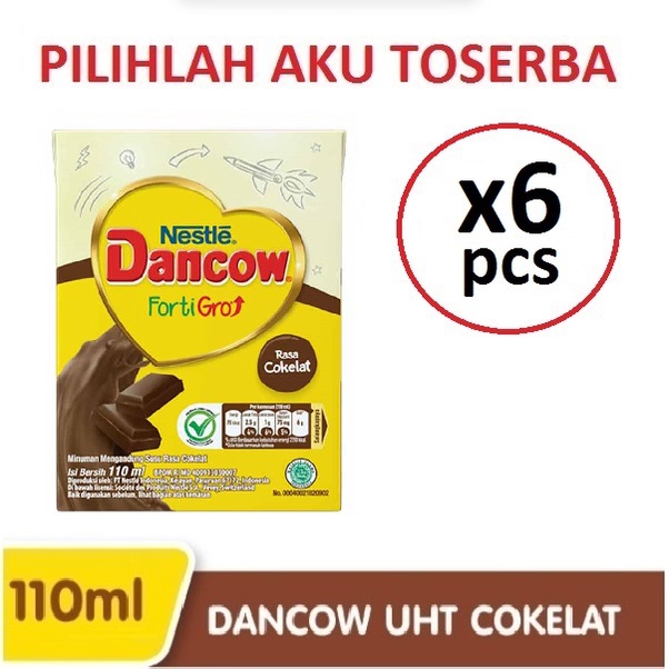 Susu DANCOW UHT COKELAT COKLAT FortiGro - 110 ml ( HARGA PAKET ISI 6 PCS )