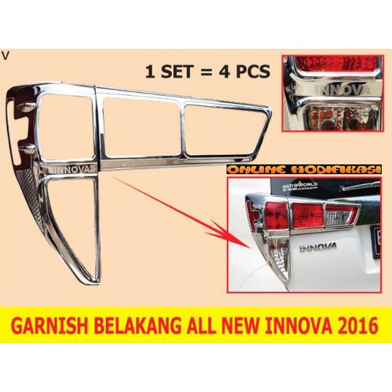 Garnish Belakang Chrome All New Innova 2016