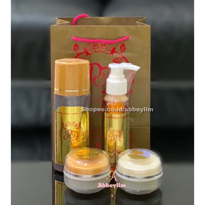 CREAM RD PAKET TONER GOLD QR CODE / PAKET CLEANSER GOLD RINNA ORIGINAL  KEMASAN LAMA 30gr