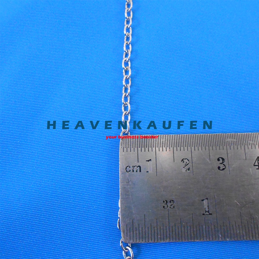 Rantai Nuri Kecil Lebar 2,5 mm Warna Nikel Silver Type F Untuk DIY Craft Dll Meteran