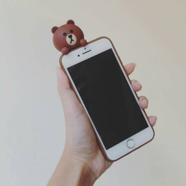 OBRAL Casing iphone brown softcase 3d lucu