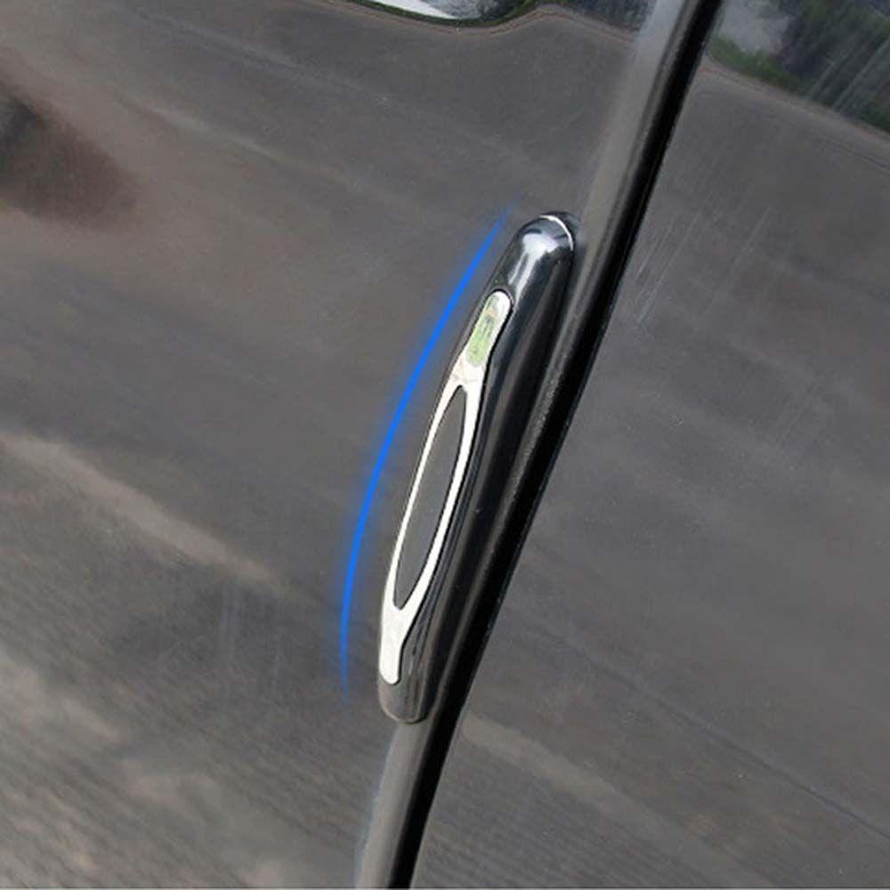 Lanfy 4Pcs / set Stiker Strip Pelindung Pinggiran Pintu Mobil Anti Benturan