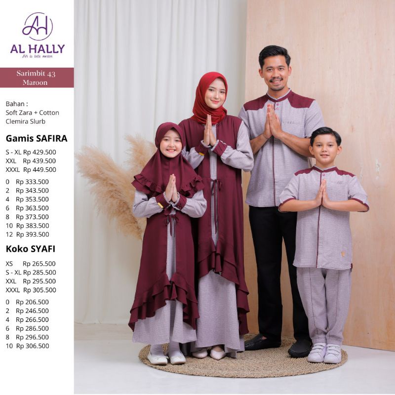 [COD] PROMO SARIMBIT KELUARGA AL-HALLY || ORIGINAL || Sarimbit 43 Al-Hally Maroon