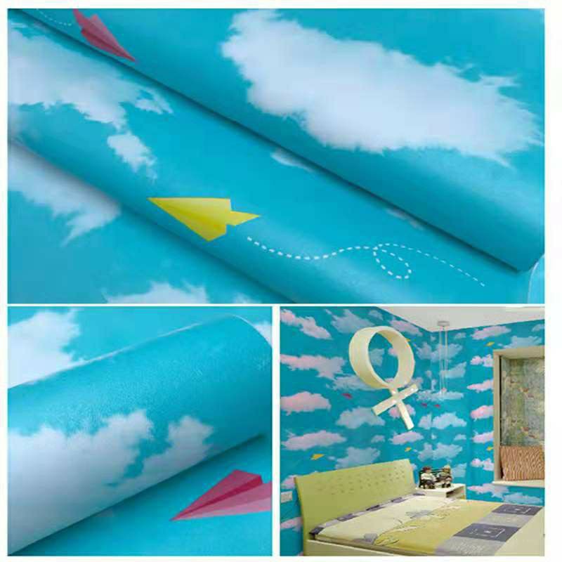 Wallpaper Dinding Motif Awan Layang 10m x 45cm