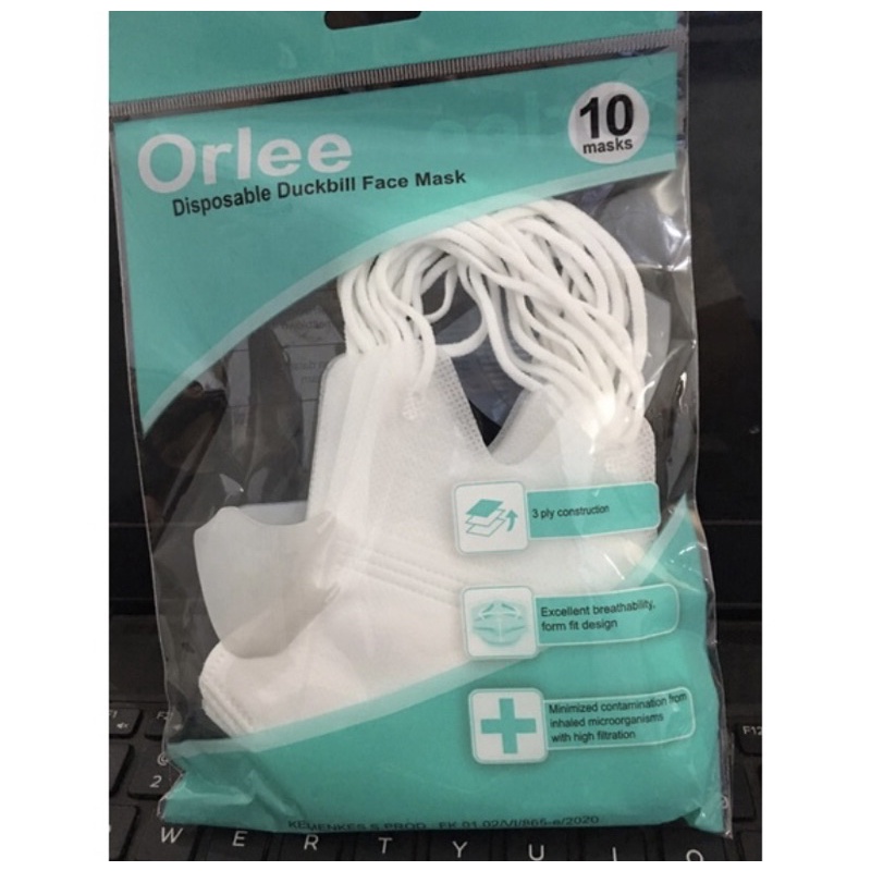 Orlee Masker duckbill Orlee isi 10pcs disposable Duckbill face mask