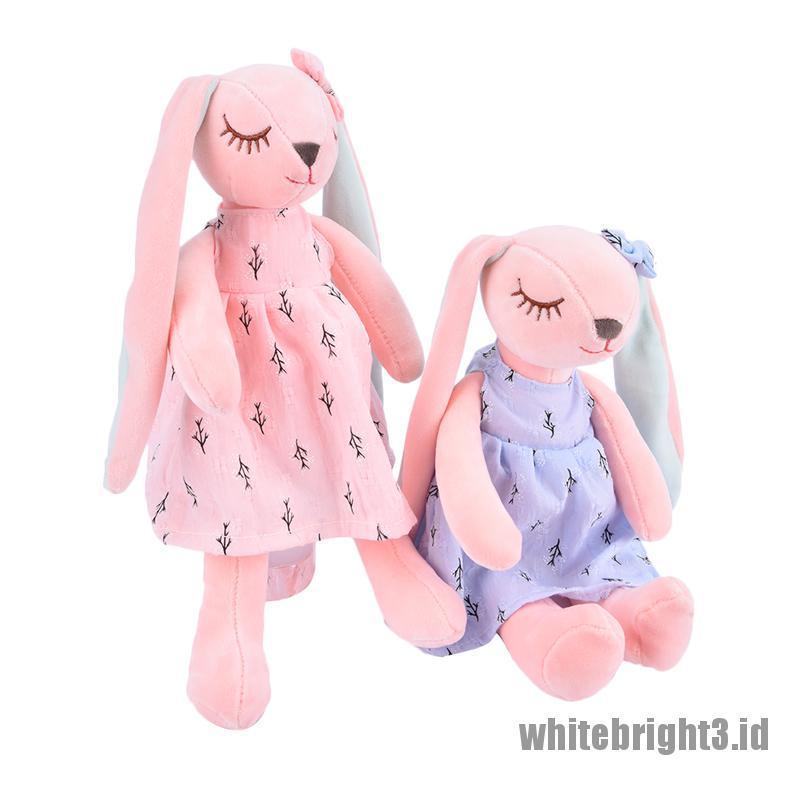 (white3) Boneka Kelinci Telinga Panjang Bahan Plush