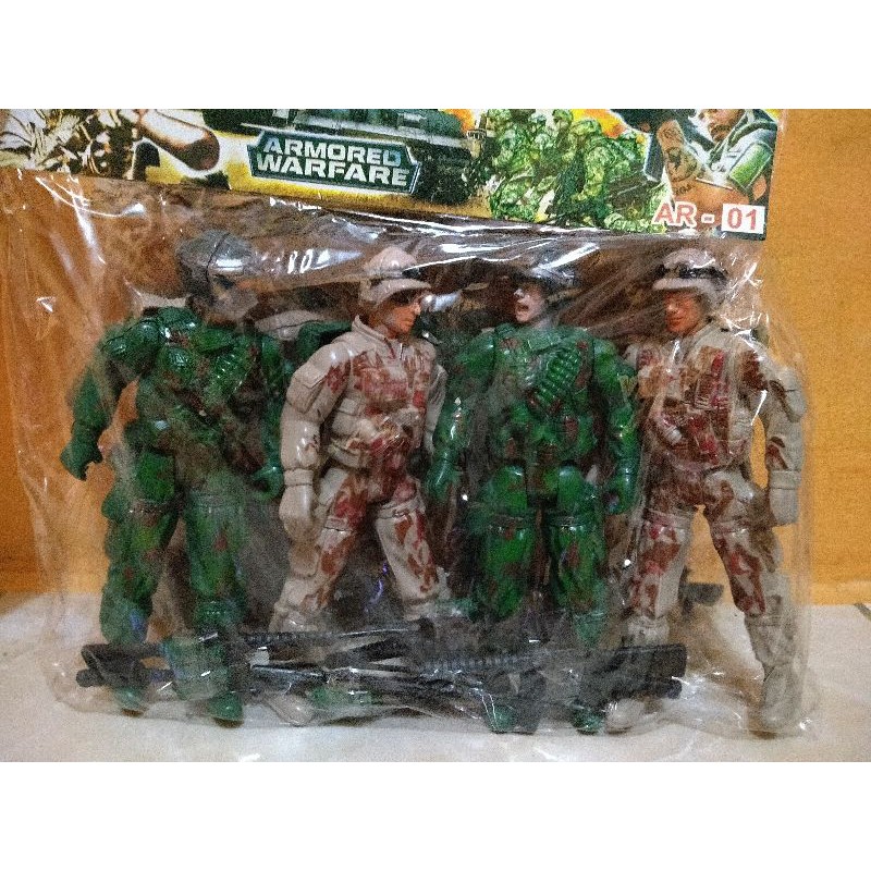 Mainan tentara BESAR 4PCS/Mainan Jadul/Mainan Anak Jadul/Mainan Plastik