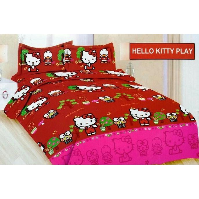 Sepre Bonita Mitif, Sprei Bonita Hello Kitty Play No.1 King 180 Seprai Hk Keroppi Pekkle ,Bahan