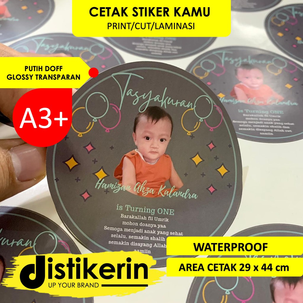 

CETAK STIKER CHROMO/VINYL/TRANSPARAN A3+ (PRINT & CUT)