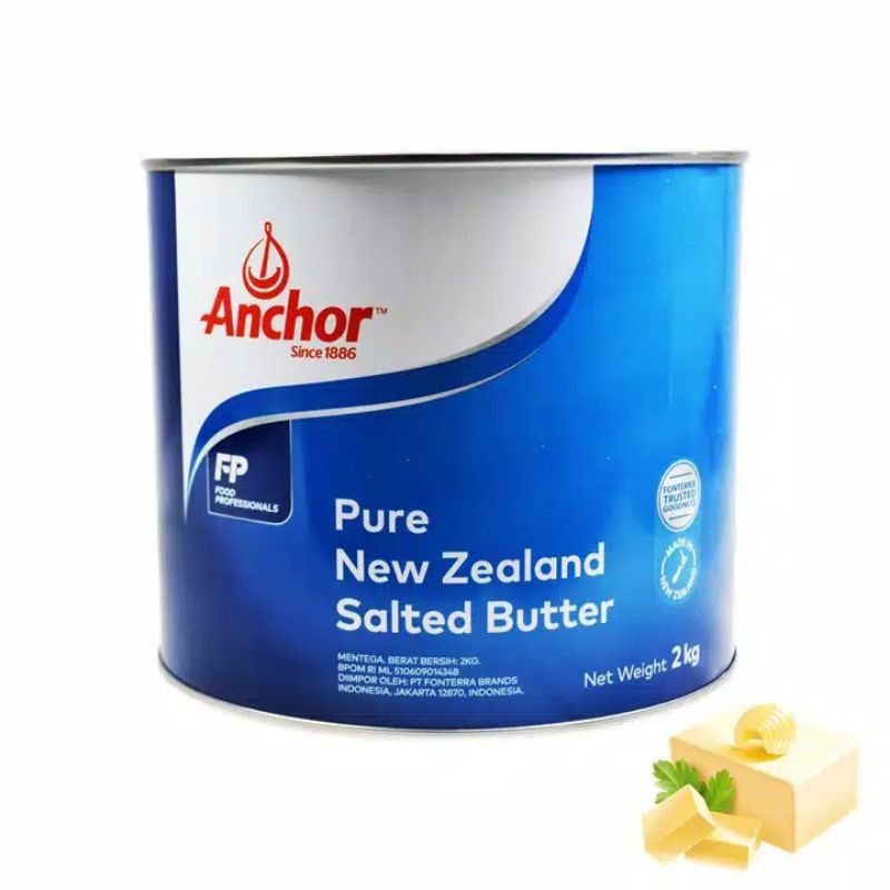 

Anchor Pure New Zealand Salted Butter 2kg Mentega Anchor