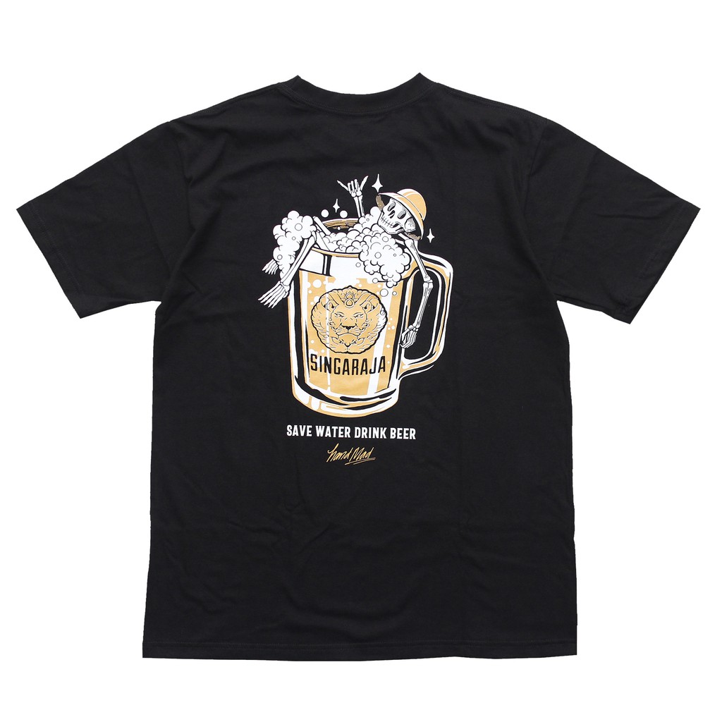 Baju Kaos HANDMAD - TS BIR SINGARAJA Black Men T-shirt 20's Oversized