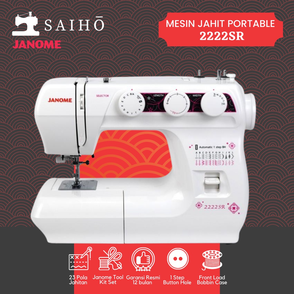 JANOME 2222SR - Mesin Jahit Portabel