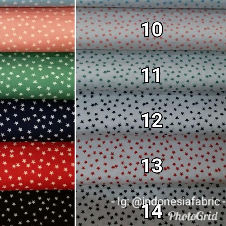 ➺ Kain Katun Jepang Tokai Senko motif New Star ✮