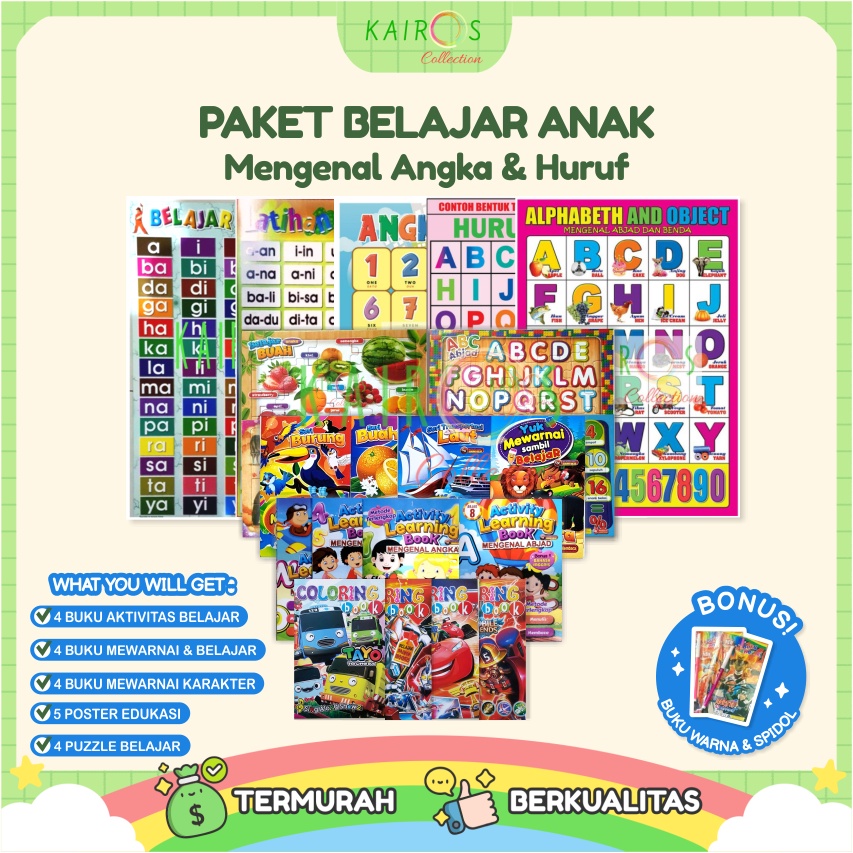 Paket Belajar Anak - Mengenal Huruf dan Angka