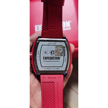 JAM TANGAN EXPEDITION E6782 TALI MERAH LIST BIRU