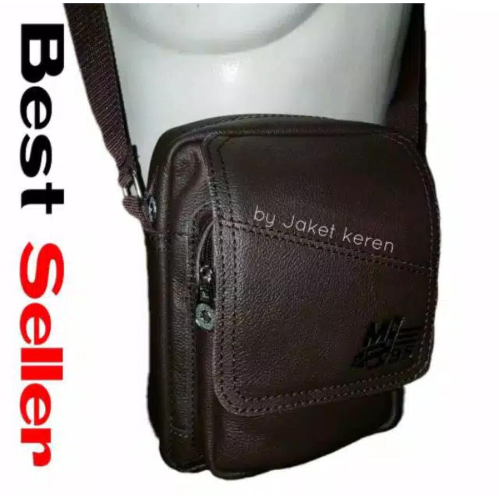 TAS SELEMPANG PRIA KULIT SAPI ASLI MINI BAG