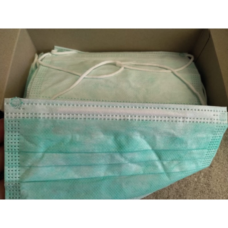 masker hijab 3ply merk Gidcare warna hijau, masker headlop Gidcare
