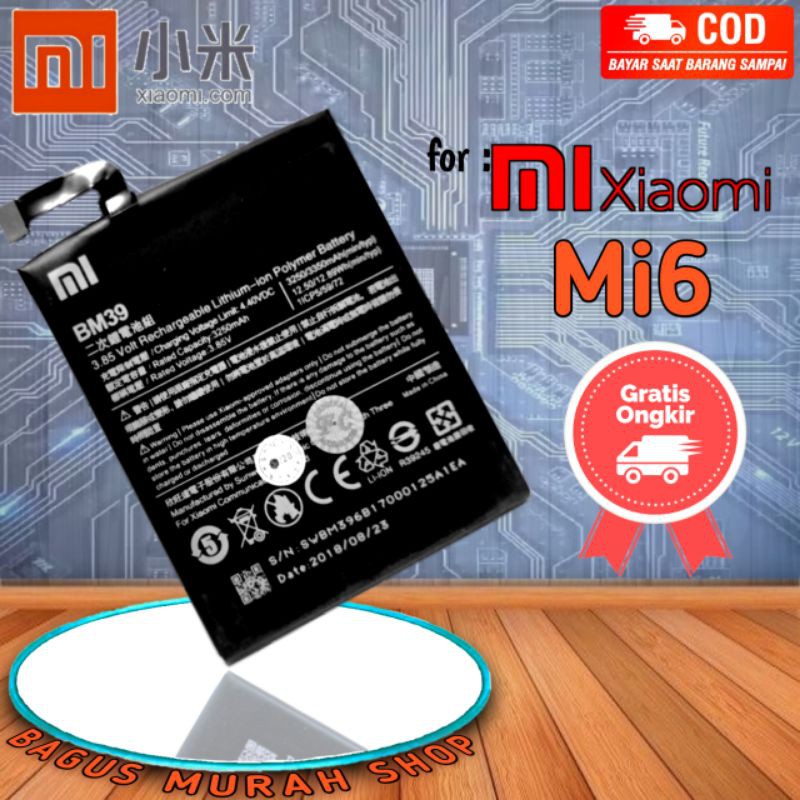 Batre battery baterai Original mi 6 / mi6 / BM 39 / BM39