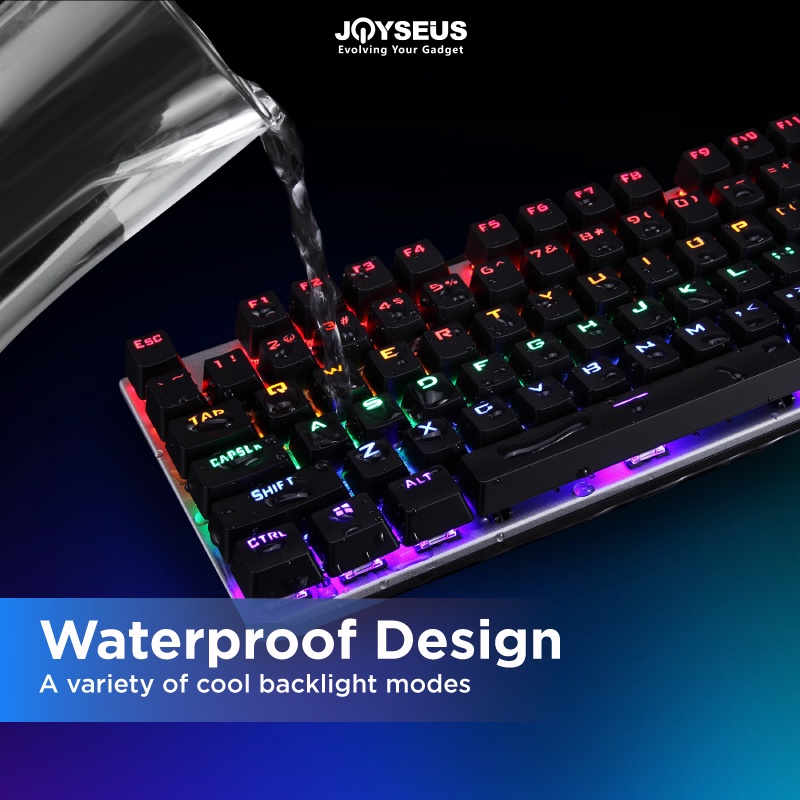 Joyseus Keyboard mechanical komputer Gaming USB Cable RGB Tahan Air - KEY01-2