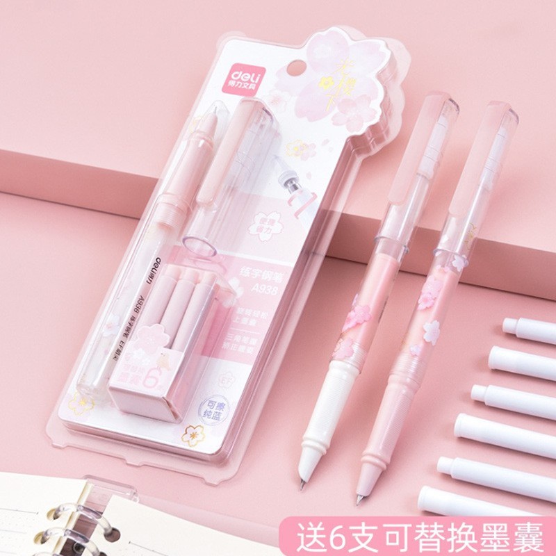 

Deli Roller Pen / Pulpen Roller dengan Refill 6pcs Desain Sakura A938