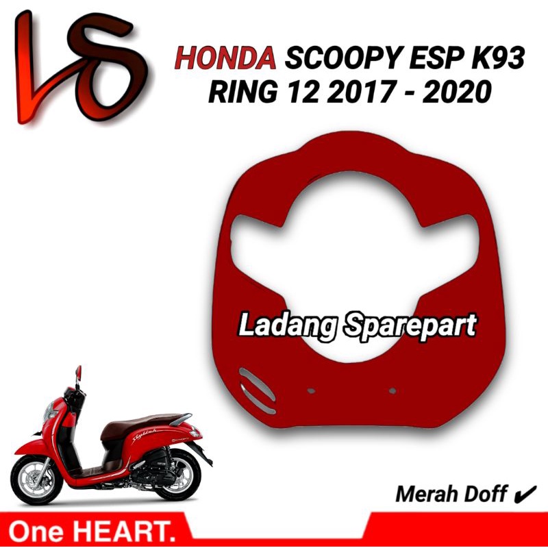 Panel Tameng lampu depan Scoopy Esp 2017 2018 2019 2020 K93 Merah Doff Matte Red