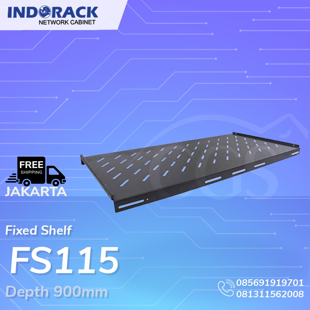 INDORACK - FS115 - Fixed Shelf FS115E Depth 900mm 19&quot;