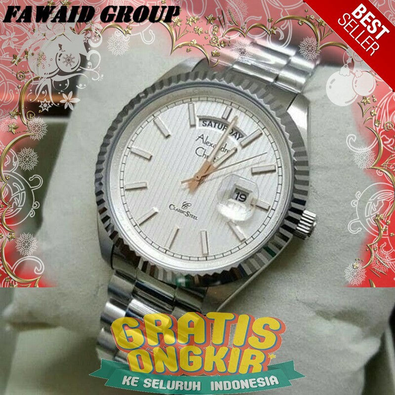 Best Seller Jam tangan Pria ALEXANDRE CHRISTIE AC 5004 PRIA SILVER WHITE ORIGINAL