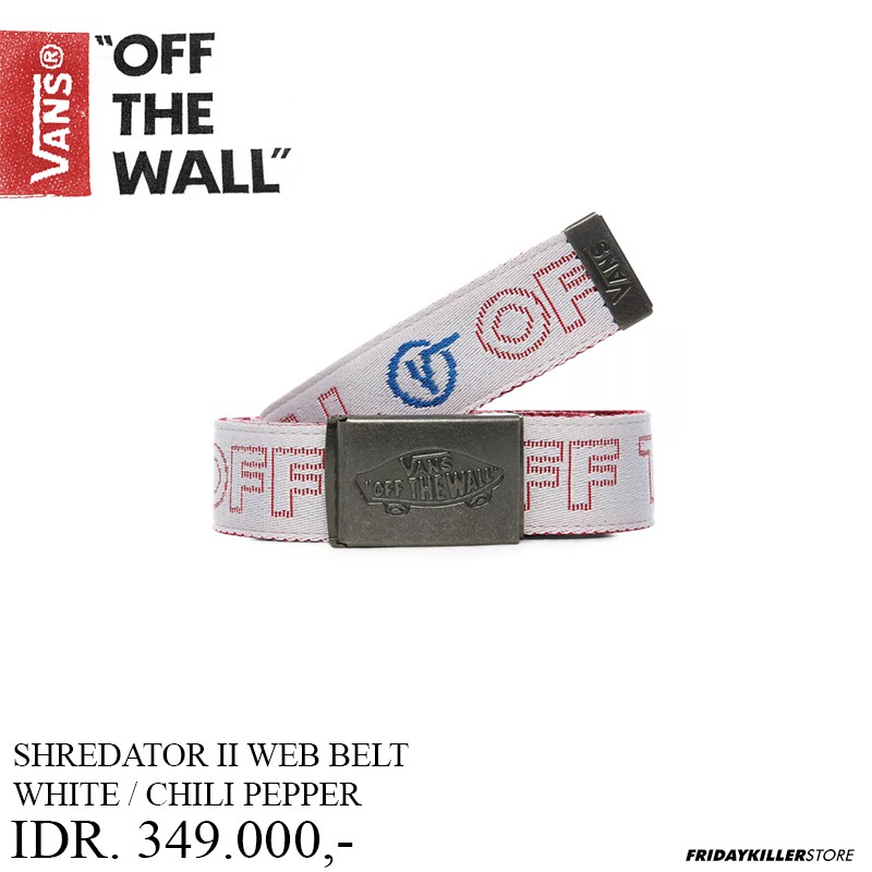 IKAT PINGGANG VANS OFF THE WALL | SHREDATOR II WEB BELT WHT CHILI