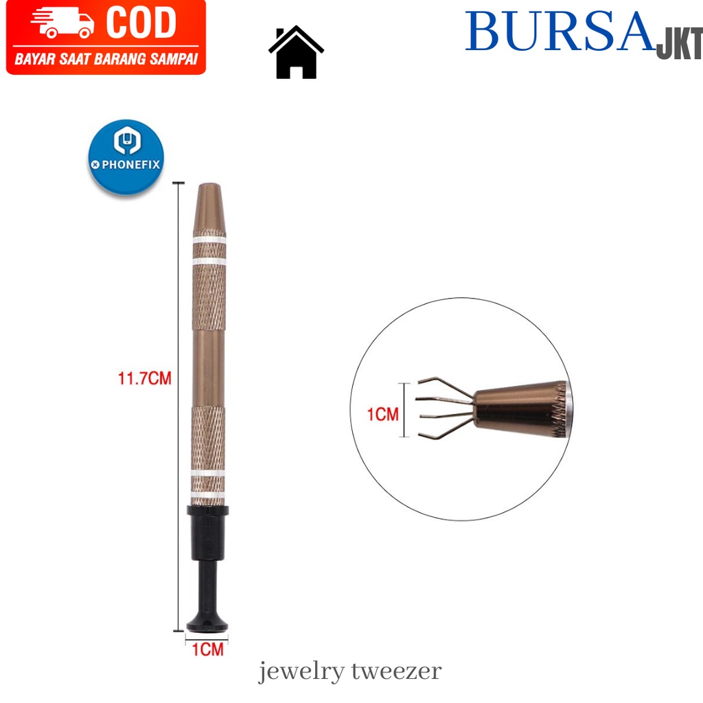 PINSET ALAT CAPIT PCB BERLIAN DIAMOND 4 CABANG MODEL PEN 118 MM STAINLESS PERTUKANGAN REPARASI