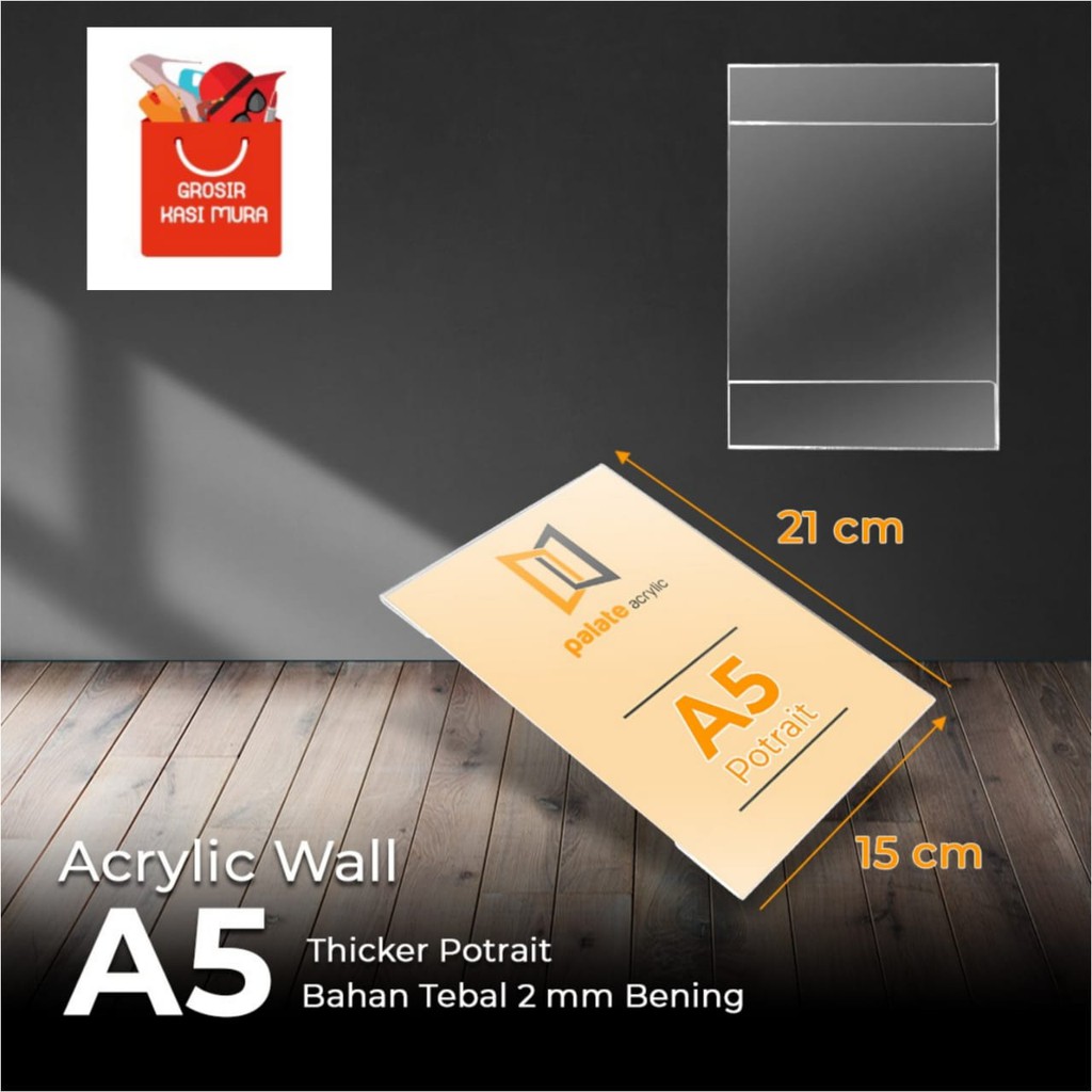 

akrilik wall / acrylik / thicker/akrilik dinding brosur A5 portrait