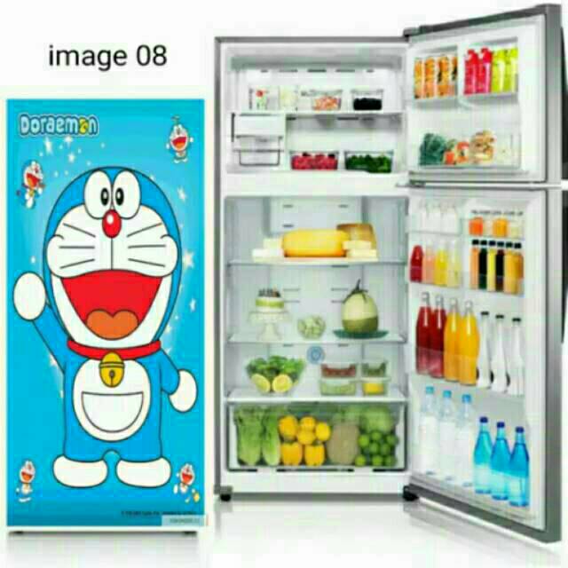 Stiker kulkas 1 pintu full body doraemon