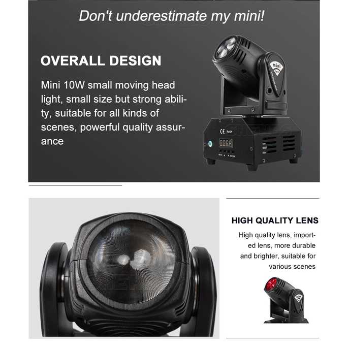 TD-DHA SHEHDS Lampu Sorot Panggung Spotlight RGB Moving Head 10W - DMX512