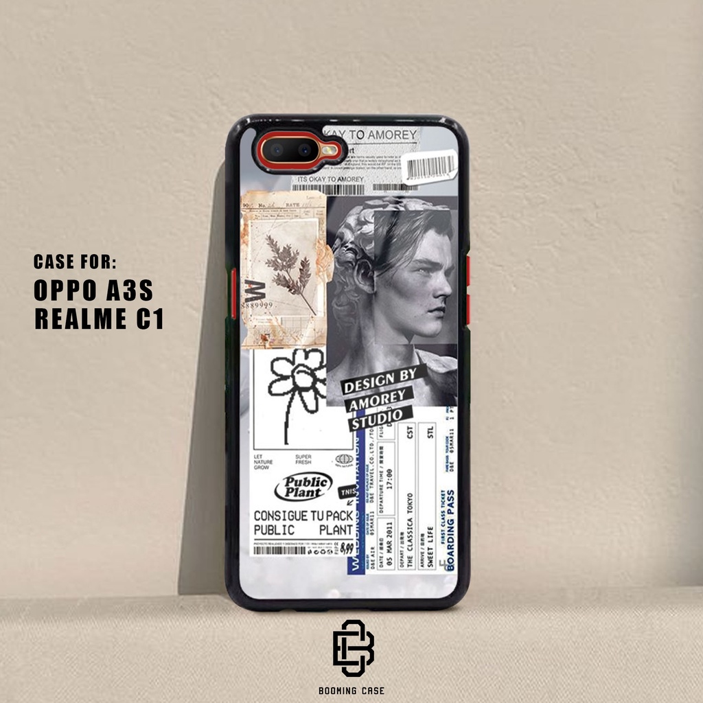 Casing Oppo A3S / REALME C1 Hardcase 2D Glossy Case Motif COUPLE AESTHETIC