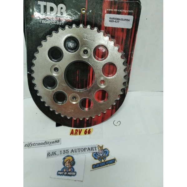 GIR BELAKANG HONDA KHARISMA SUPRA X 125 420 43T TDR