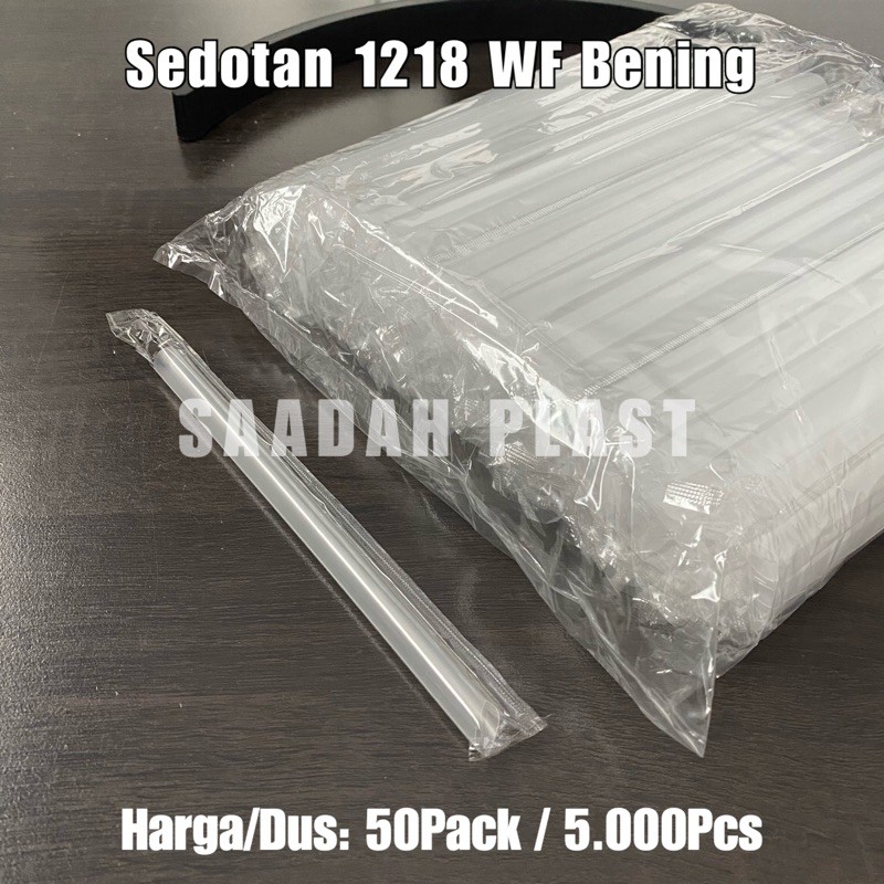 (1 Dus) Sedotan Bubble Hitam / Bening - 12mm x 18cm Steril Wrapping Plastik 1218