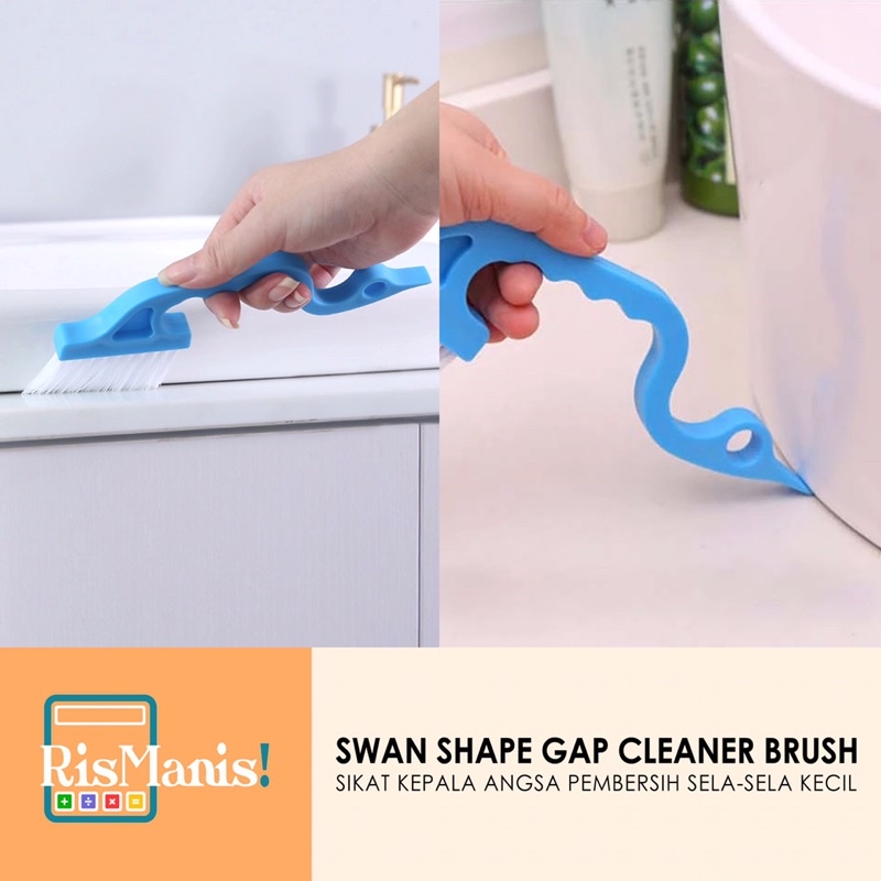 SWAN SHAPE GAP CLEANER BRUSH - Sikat Pembersih Sudut Kecil Gagang Kepala Angsa Sapu Kuas Sela Sempit