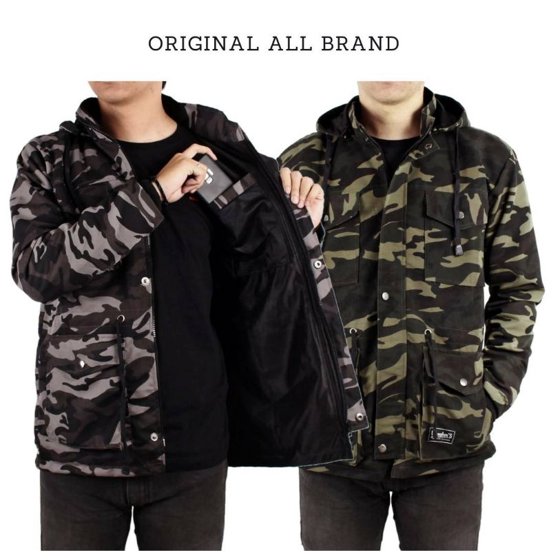 [WANGKER'S Original] Jaket Pria Parka Army Militer Loreng