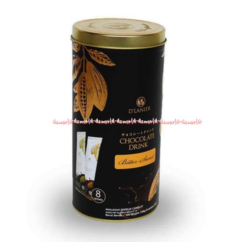 D'Lanier Chocolate Powder Drink Bitter Sweet 30g 8Sachet Dlanier D-lanier Minuman Serbuk Cokelat Powders Drinks