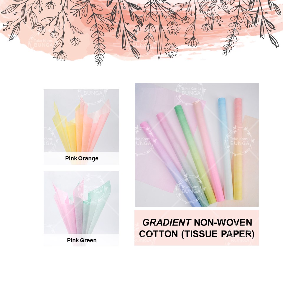 

[5 Lembar] Gradasi Texture Cotton Linen Paper | Flower Wrapping Paper / Kertas Buket Bunga Florist